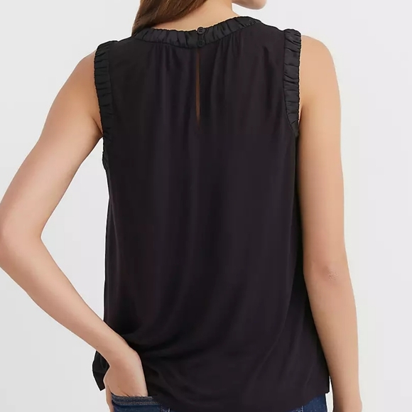 LOFT Ruched Trim Shell - Black - Picture 2 of 2